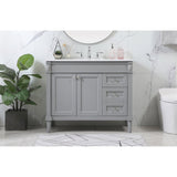 42 Inch Single Bathroom Vanity In Grey