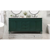 72 Inch Double Bathroom Vanity In Green