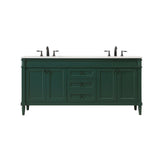 72 Inch Double Bathroom Vanity In Green