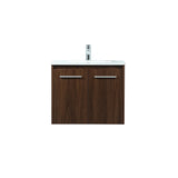 24 inch single bathroom vanity in walnut
