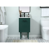 18 Inch Single Bathroom Vanity In Green