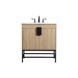 30 Inch Single Bathroom Vanity In Mango Wood