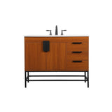 42 Inch Single Bathroom Vanity In Teak