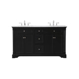 60 inch double bathroom vanity set in black