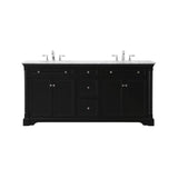 72 inch double bathroom vanity set in black