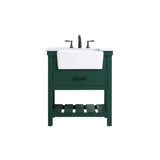 30 inch single bathroom vanity in green