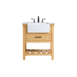 30 inch single bathroom vanity in natural wood