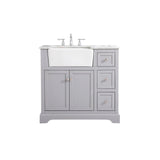 36 inch single bathroom vanity in grey