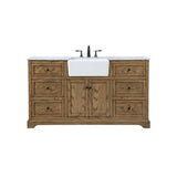 60 inch single bathroom vanity in driftwood