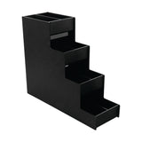 Narrow Condiment Organizer, 4 Shelves, 8 Compartments, Black