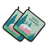 Caroline'S Treasures Happy Campers Glamping Trailer Pair Of Pot Holders Vha3004Pthd, 7.5Hx7.5W, Multicolor