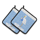 Caroline'S Treasures It'S A Baby Boy Pair Of Pot Holders Vha3012Pthd, 7.5Hx7.5W, Multicolor