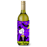 Caroline'S Treasures Vha3014Literk Happy Halloween Skeleton Wine Bottle Koozie Hugger, Multicolor, 750Ml