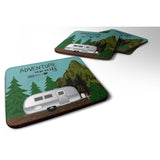 Caroline'S Treasures Airstream Camper Adventure Awaits Foam Coaster Set Of 4, 3.5, Multicolor