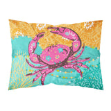 Caroline'S Treasures Pink Coastal Crab Fabric Standard Pillowcase