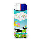 Caroline'S Treasures Happy Birthday Dachshund Michelob Ultra Hugger For Slim Cans Cold-Beverage-Koozies, Muk, Multicolor