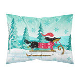 Caroline'S Treasures Merry Christmas Dachshund Fabric Standard Pillowcase, Multicolor