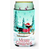 Caroline'S Treasures Merry Christmas Dachshund Tall Boy Insulator Hugger Cold-Beverage-Koozies, Tbc, Multicolor