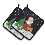 Caroline'S Treasures Santa Claus Christmas Pair Of Pot Holders, Multicolor