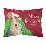 Caroline'S Treasures Wire Fox Terrier Christmas Fabric Standard Pillowcase, Multicolor
