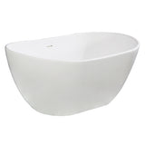 Aqua Eden VRTRS573224 Arcticstone 57Inch Solid Surface White Stone Freestanding Tub with Drain, Matte White