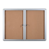 Cork Bulletin Enclosed Cabinet Two Swing Doors
