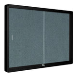 Grey Fabric Bulletin Enclosed Cabinet