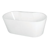 Aqua Eden Vt7De633023 63-Inch Acrylic Freestanding Tub With Deck For Faucet Installation, White