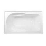 Aqua Eden VTAP603022R 60Inch Acrylic AntiSkid Alcove Tub with Right Hand Drain Hole, White