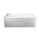 Aqua Eden VTAP603216L 60Inch Acrylic AntiSkid Alcove Tub with Left Hand Drain Hole, White