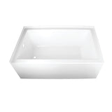 Aqua Eden VTAP603622L 60Inch Acrylic Alcove Tub with Left Hand Drain Hole, White