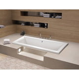 Aqua Eden Vtpn672817C 67-Inch Acrylic Rectangular Drop-In Tub With Center Drain Hole, White