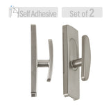 Wall Hooks Self Adhesive (Set Of 2) - Satin Nickel