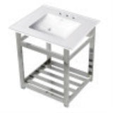 Kingston Brass VWP2522W4A1 25Inch Ceramic Console Sink (4Inch, 3Hole), White/Chrome