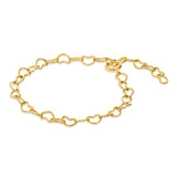 Gold heart chain bracelet