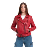 Adeline Women's Lambskin Asymmetrical Jacket