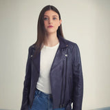 Adeline Women's Lambskin Asymmetrical Jacket