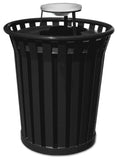Ergode Wc3600-At-Bk-Vv Outdoor Trash Receptacle | Durable Steel, Ash Top, Graffiti-Proof | Leveling Feet, Anchor Kit, Lid Attach