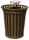 Ergode Wc3600-At-Bn-Vv Outdoor Trash Receptacle - Durable Steel, Ash Top, Graffiti-Proof, Leveling Feet, Anchor Kit, Lid Attachm