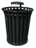 Ergode Wc3600-Rc-Bk-Vv Outdoor Trash Receptacle - Durable Steel, Rain Cap Lid, Graffiti Resistant, Leveling Feet, Anchor Kit, Li