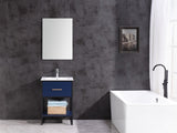 24 Blue Finish Sink Vanity With Black Metal Frame-Pvc
