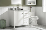 36 White Finish Sink Vanity Cabinet With Carrara White Top