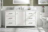 60 White Finish Single Sink Vanity Cabinet With Carrara White Top