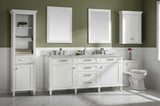 72 White Double Single Sink Vanity Cabinet With Carrara White Top