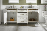 72 White Double Single Sink Vanity Cabinet With Carrara White Top