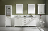 72 White Double Single Sink Vanity Cabinet With Carrara White Top