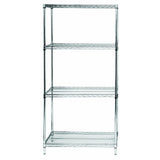 Wire Shelving Starter Kit, 60W X 18D X 54H, 600 - 800 Lb. Capacity, Includes (4) Wire Shelves And (4) Posts, 304 Stainless Steel