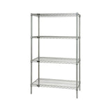 Wire Shelving Starter Kit, 72W X 24D X 54H, 600 - 800 Lb. Capacity, Includes (4) Wire Shelves And (4) Posts, 304 Stainless Steel
