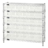 Bin Wire Shelving System, 36W X 12D X 36H Overall Size, 800 Lb. Capacity Per Shelf, Includes: (6) Wire Shelves, (4) Posts, (25)