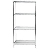 Wire Shelving Starter Kit, 60W X 18D X 63H, 600 - 800 Lb. Capacity, Includes (4) Wire Shelves And (4) Posts, 304 Stainless Steel